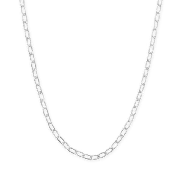 18 Smooth and Textured Link Necklace