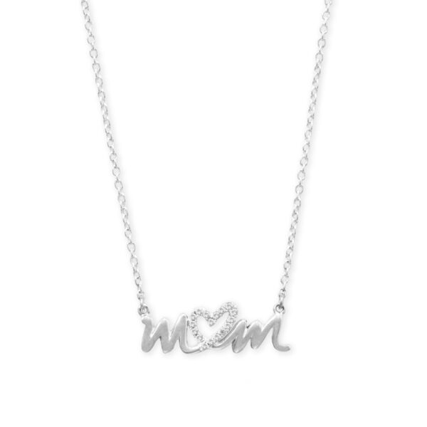 16 + 2 CZ Heart mom Necklace