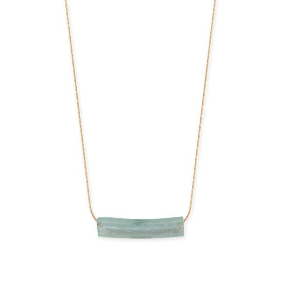 18 Gold Filled Ancient Roman Glass Bar Necklace
