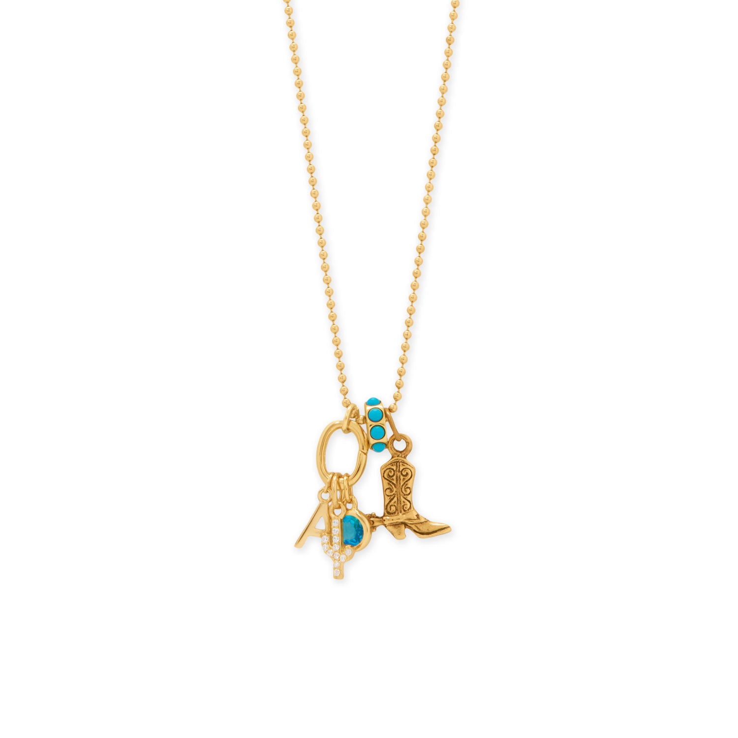 14 Karat Gold Plated Polished Letter Initial Charm Series (A-Z) - alternate view 4