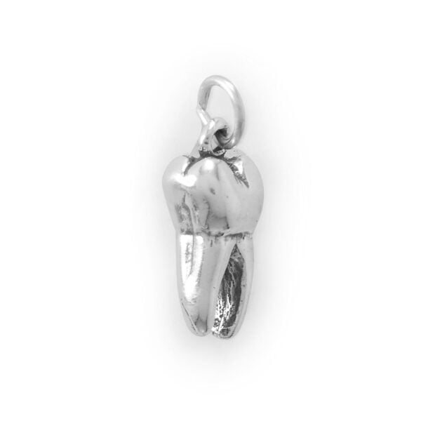 Bright Smile! Oxidized 3D Tooth Charm - alternate view 2