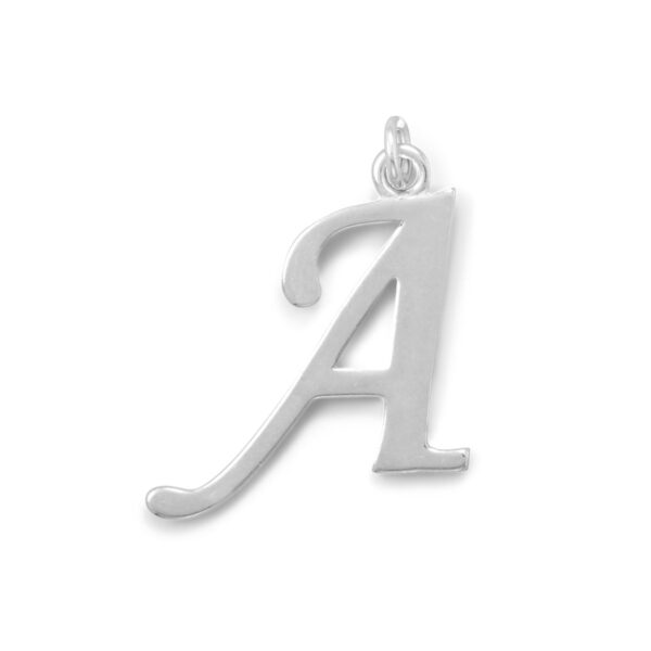 Large Polished Letter Initial Pendant Series (A-Z) - alternate view 4