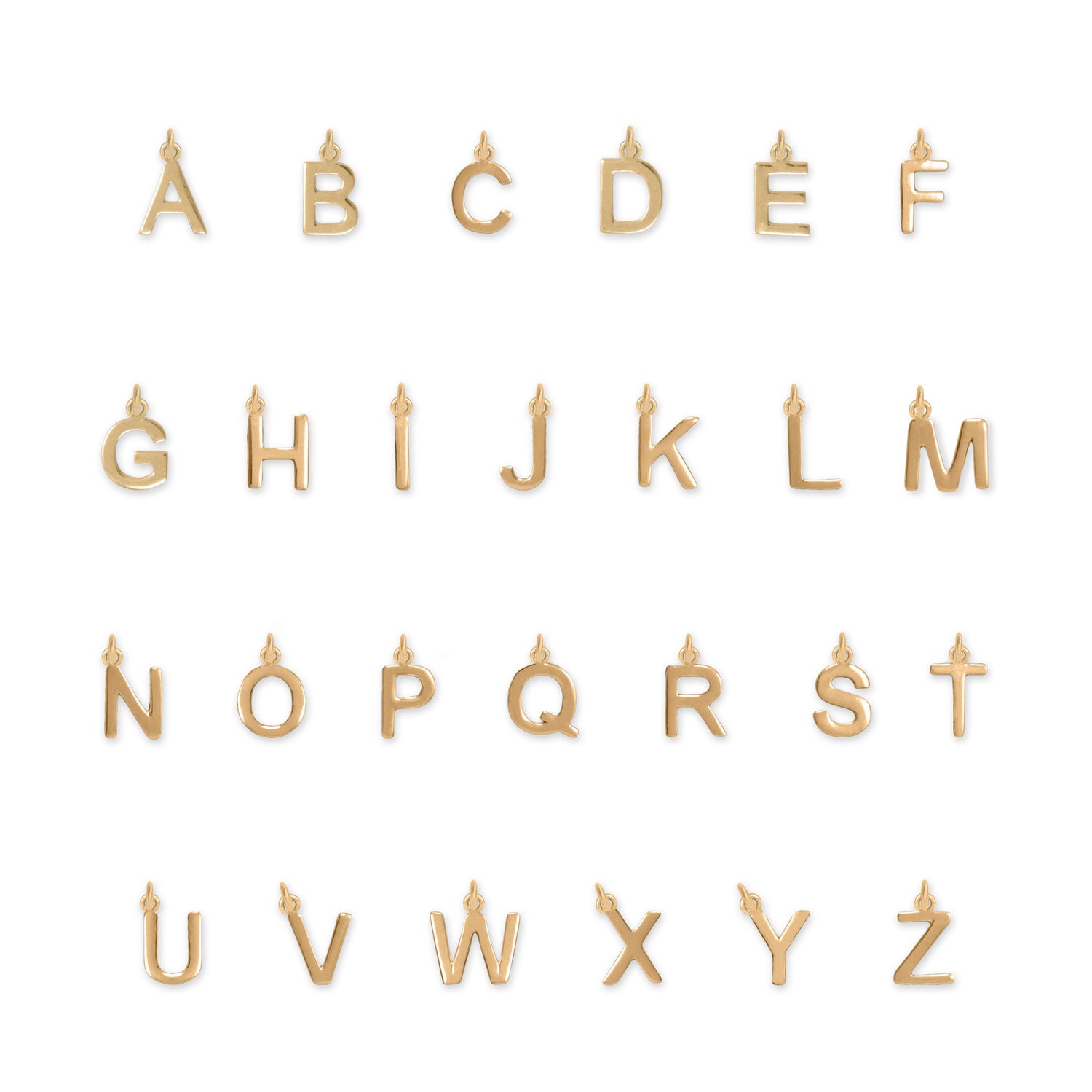 14 Karat Gold Plated Polished Letter Initial Charm Series (A-Z) - alternate view 3