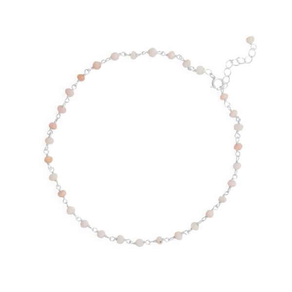 Pink Party! 9.5 + 1 Opal Bead Anklet