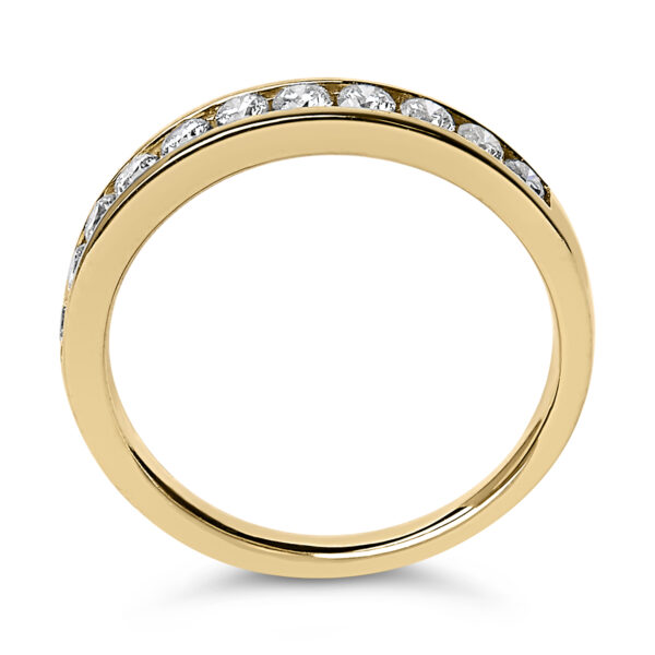 14K Yellow Gold Diamond Channel Set Band Worn