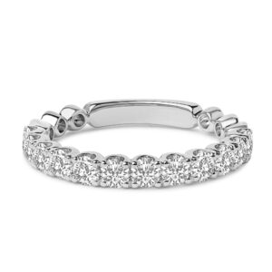 14K White Gold Round Diamond Wedding Band