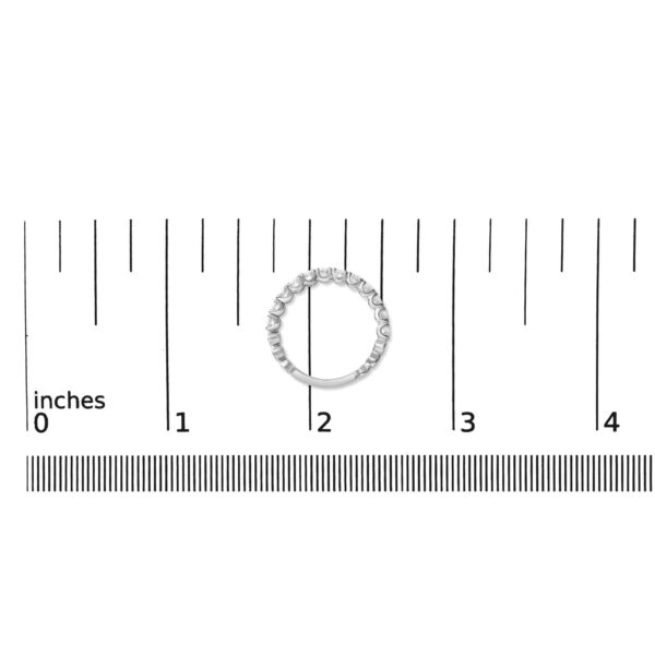 14K White Gold Round Diamond Wedding Band Angled View
