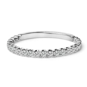 14K White Gold Diamond Prong Wedding Band