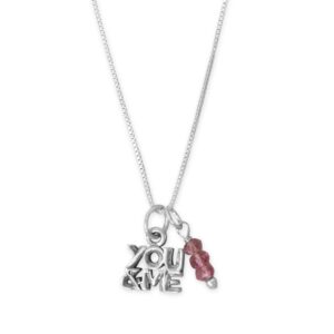 18 YOU and ME and Pink Tourmaline Gem Drop Necklace