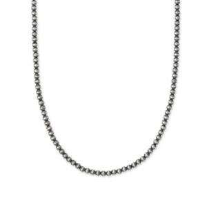 16 + 2 3mm Oxidized Bead Necklace