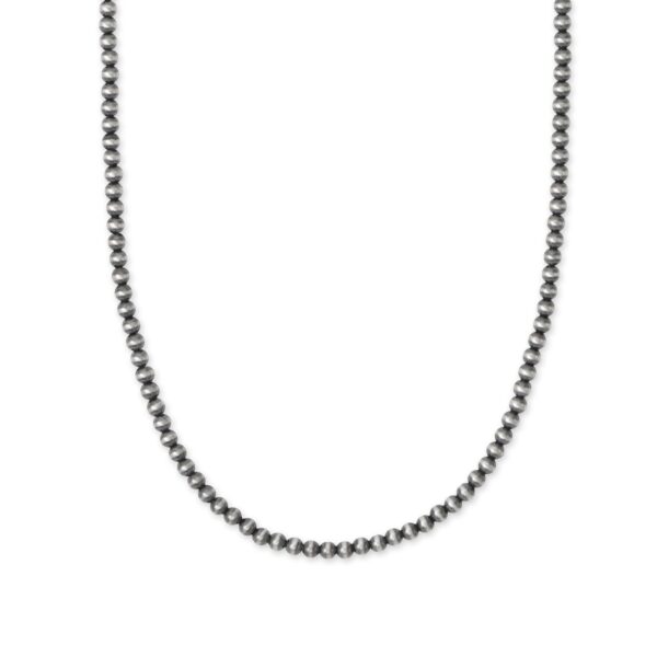 16 + 2 3mm Oxidized Bead Necklace