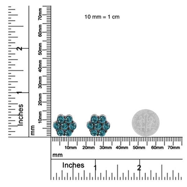 Sterling Silver Treated Blue Diamond Floral Stud Earrings (1 cttw, Blue Color, I2-I3 Clarity) - alternate view 5