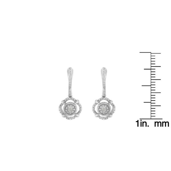 .925 Sterling Silver Miracle-Set Diamond Accent Drop and Dangle Earrings (I-J Color, I3 Clarity) - alternate view 5
