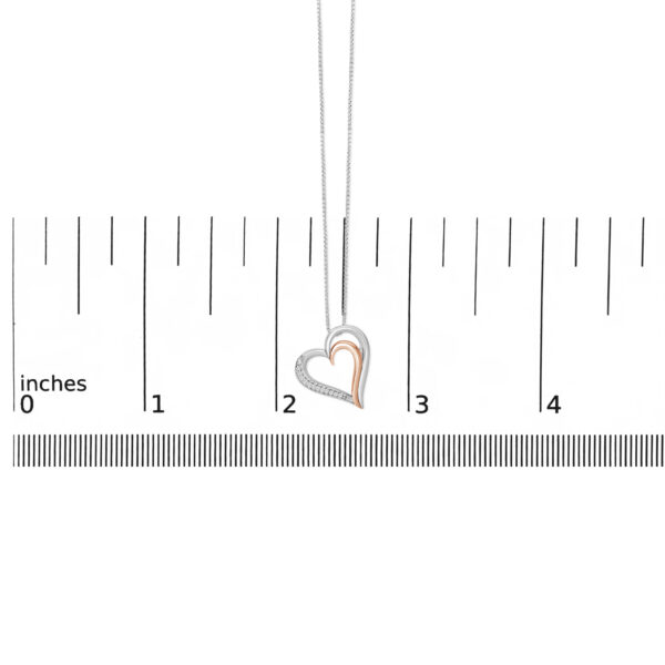 14K Rose Gold Diamond Heart Pendant Necklace Detail Shot