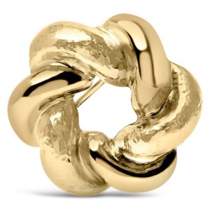 18K Yellow Gold Sculpted Knot Brooch