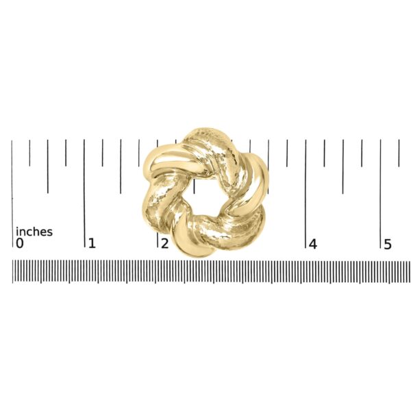 18K Yellow Gold Sculpted Knot Brooch Detail Shot