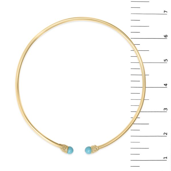 18K Gold Sculpted Turquoise Collar Necklace Detail Shot