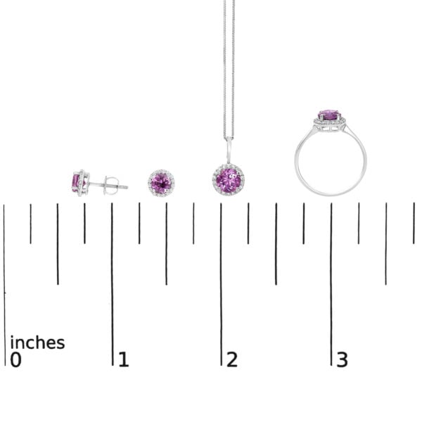 10K White Gold Amethyst Diamond Halo Set Worn