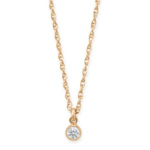 14/20 Gold Filled 3mm Lab Grown Diamond Drop Necklace
