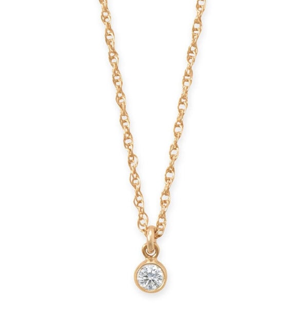 14/20 Gold Filled 3mm Lab Grown Diamond Drop Necklace