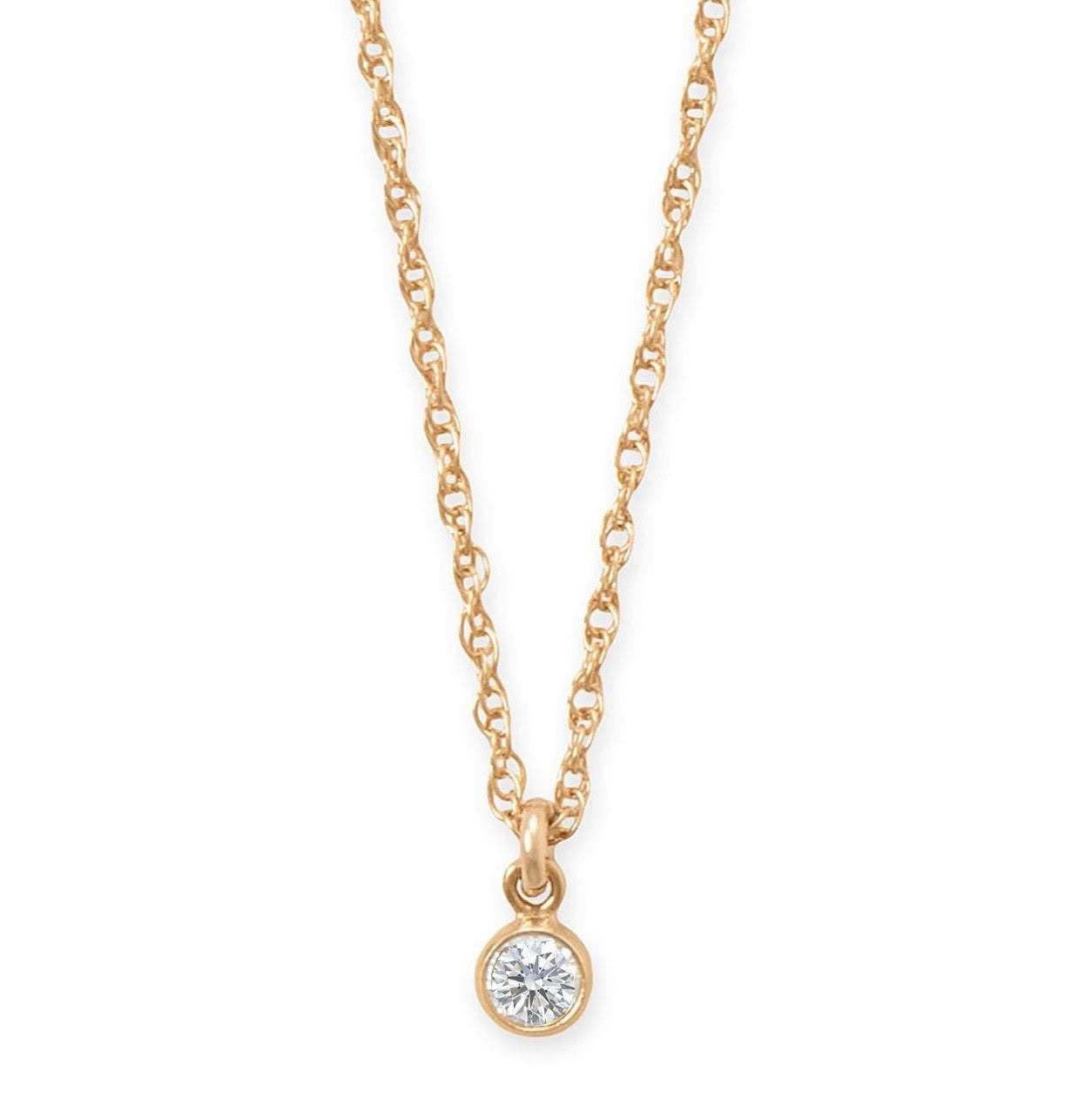 14/20 Gold Filled 3mm Lab Grown Diamond Drop Necklace