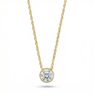 14/20 Gold Filled Floating 6mm Lab Grown Diamond Slide Necklace