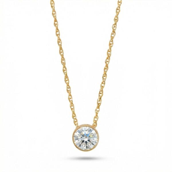 14/20 Gold Filled Floating 6mm Lab Grown Diamond Slide Necklace
