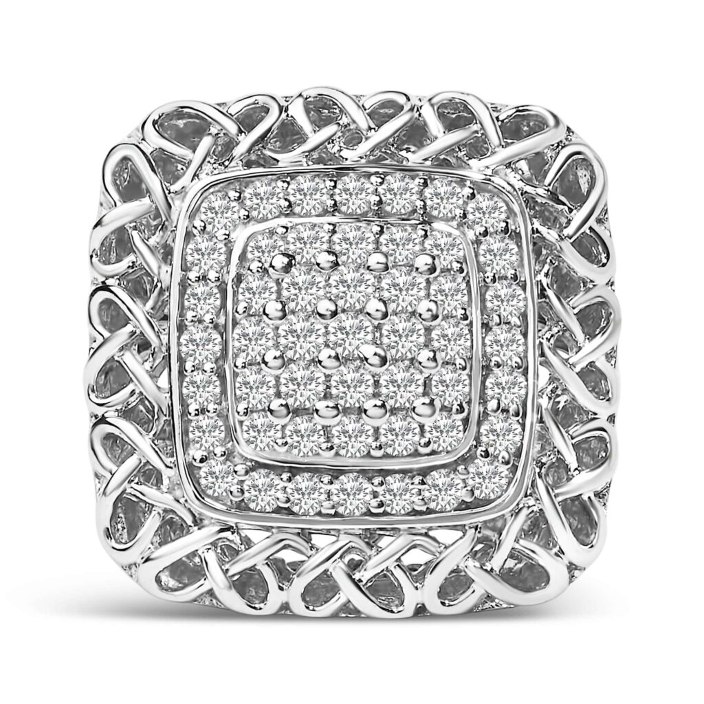 Sterling Silver Diamond Celtic Knot Cocktail Ring
