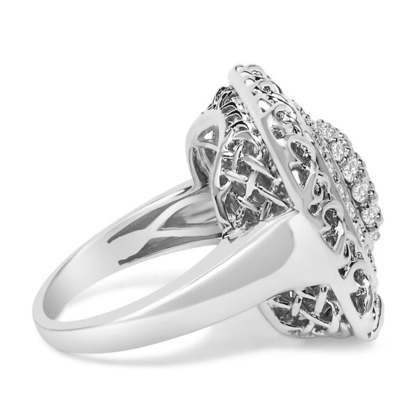 Sterling Silver Diamond Celtic Knot Cocktail Ring Close-Up