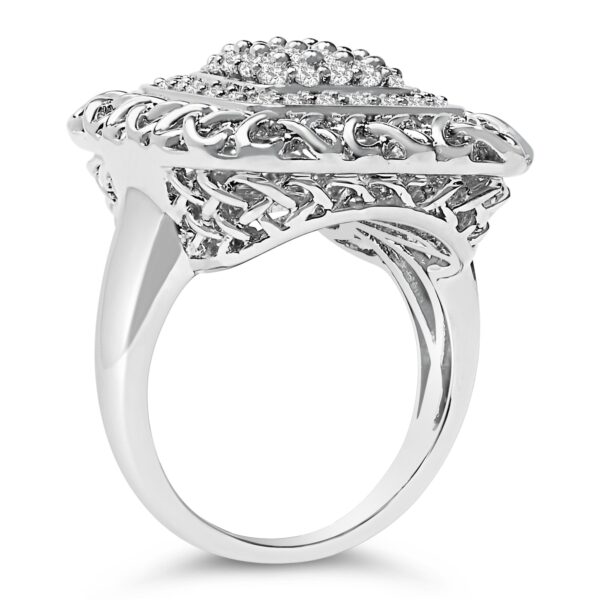 Sterling Silver Diamond Celtic Knot Cocktail Ring Side View