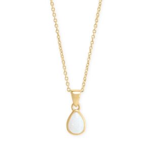 16 + 2 14 Karat Gold Plated Pear Synthetic Opal Fashion Necklace