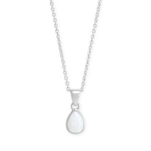 16 + 2 Silver Plated Pear Synthetic Opal Fashion Necklace