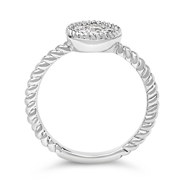 Sterling Silver Diamond Floral Braided Ring Worn