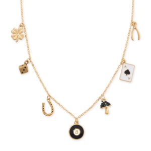 16 + 3 Gold Tone Lucky Charm Fashion Necklace