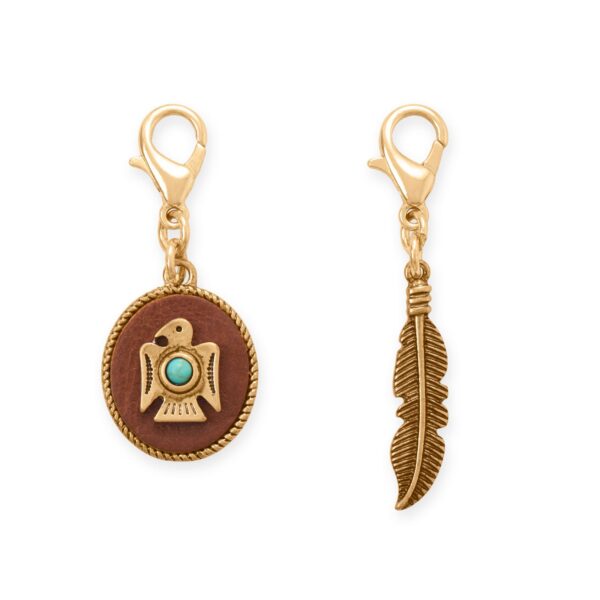 Gold Tone Southwestern Icons Lobster Clasp Fashion Charm Set