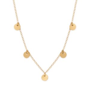 16 + 2 14/20 Gold Filled Multi Disc Charm Necklace