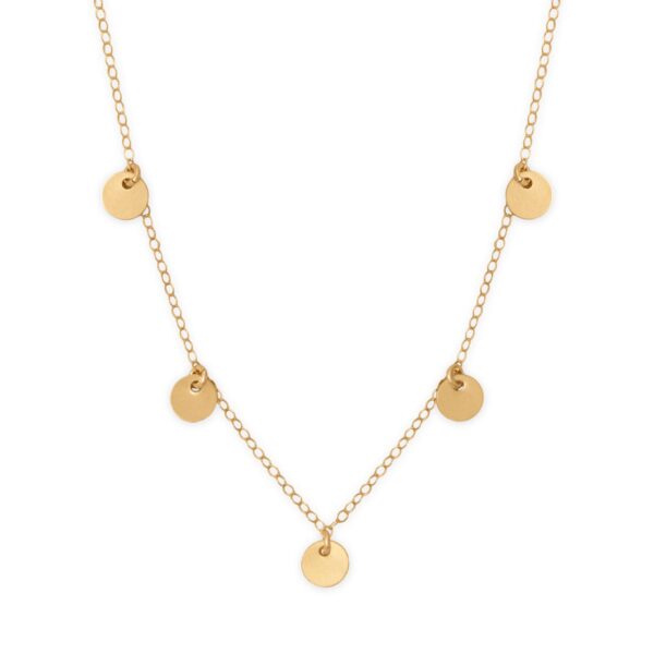 16 + 2 14/20 Gold Filled Multi Disc Charm Necklace