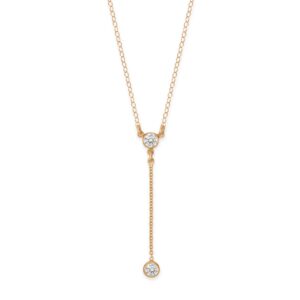 18 + 2 14/20 Gold Filled 4mm CZ Y Drop Necklace
