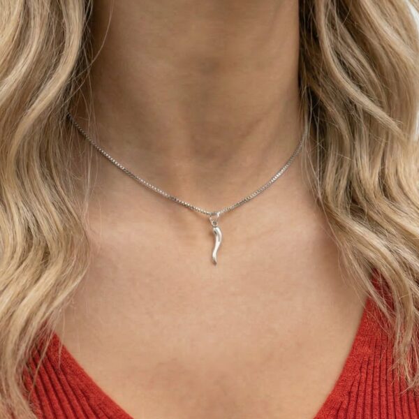 Stainless Steel Italian Horn 3D Charm - alternate view 2