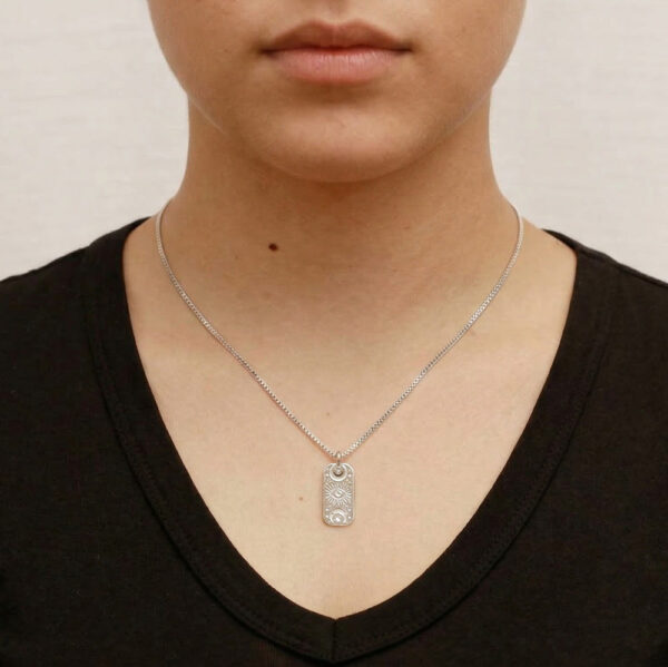 Stainless Steel Mystic Eye Rectangular Charm - alternate view 2