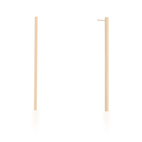 Close-up of one line drop earring highlighting the post back closure