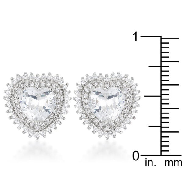 Halo heart stud earrings with 4.84 ct total stone weight and Butterfly (post) backings.