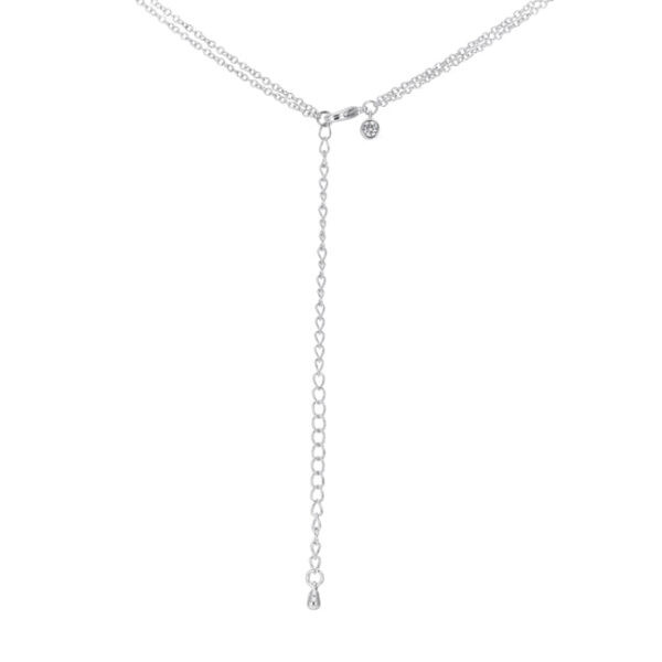 Classic necklace with round cubic zirconia, 5 ct total stone weight, and a lobster clasp.