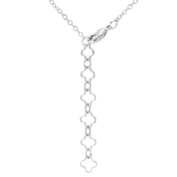 Floral links necklace with round 1.3mm cubic zirconia accent stones and 0.21 ct total stone weight.