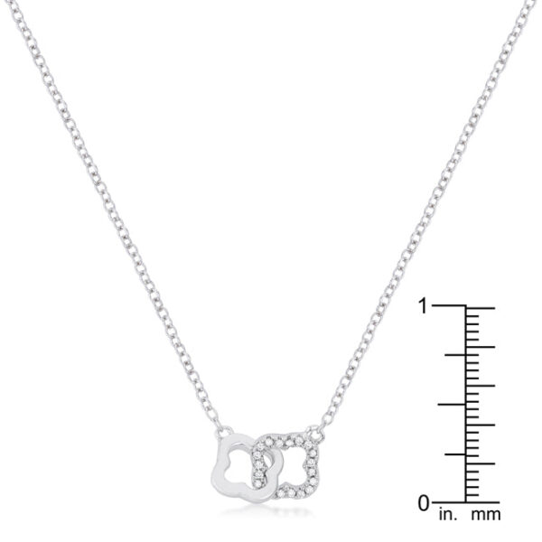 Round cubic zirconia floral-links necklace with an 18-inch chain, 2-inch extender and lobster clasp.