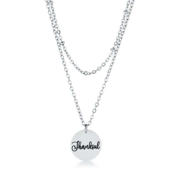 Delicate Thankful necklace made of stainless steel.