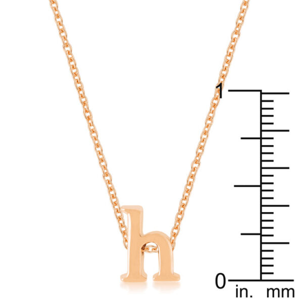 Rosegold plated Initial H pendant with lobster clasp and chain extender