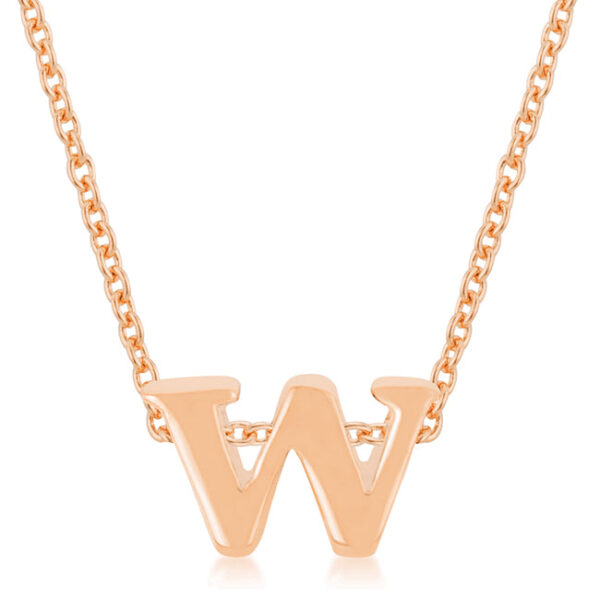 W initial pendant with an 18 Inch + 2 Inch Extender link chain