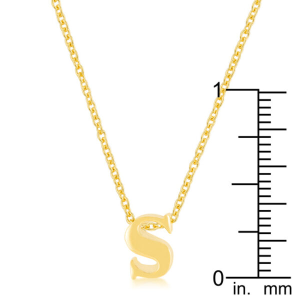 S letter pendant with a link chain and lobster clasp.