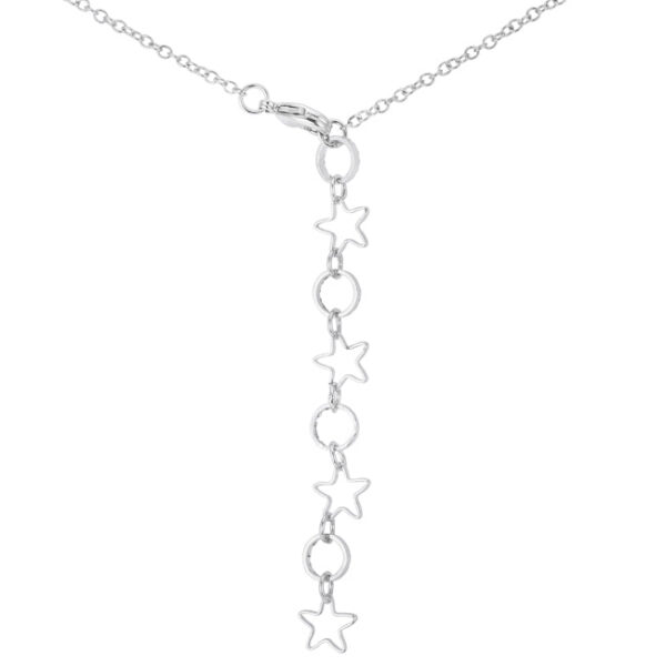 Classic heart and arrow pendant in rhodium plated over lead free alloy (brass) with cubic zirconia